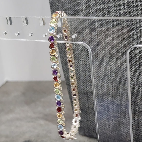 Jewelry - Rainbow gemstone tennis bracelet 925